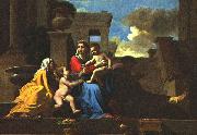 POUSSIN, Nicolas Holy Family on the Steps af oil painting on canvas